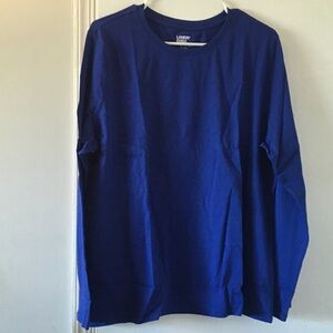 Lands' End Men’s Royal Blue Long-Sleeve Crewneck Tee
